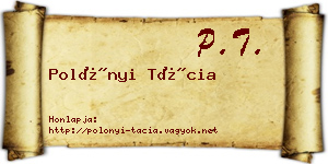 Polónyi Tácia névjegykártya